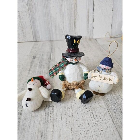 Snowman shelf sitter vintage plush Roman set decor - Picture 1 of 11